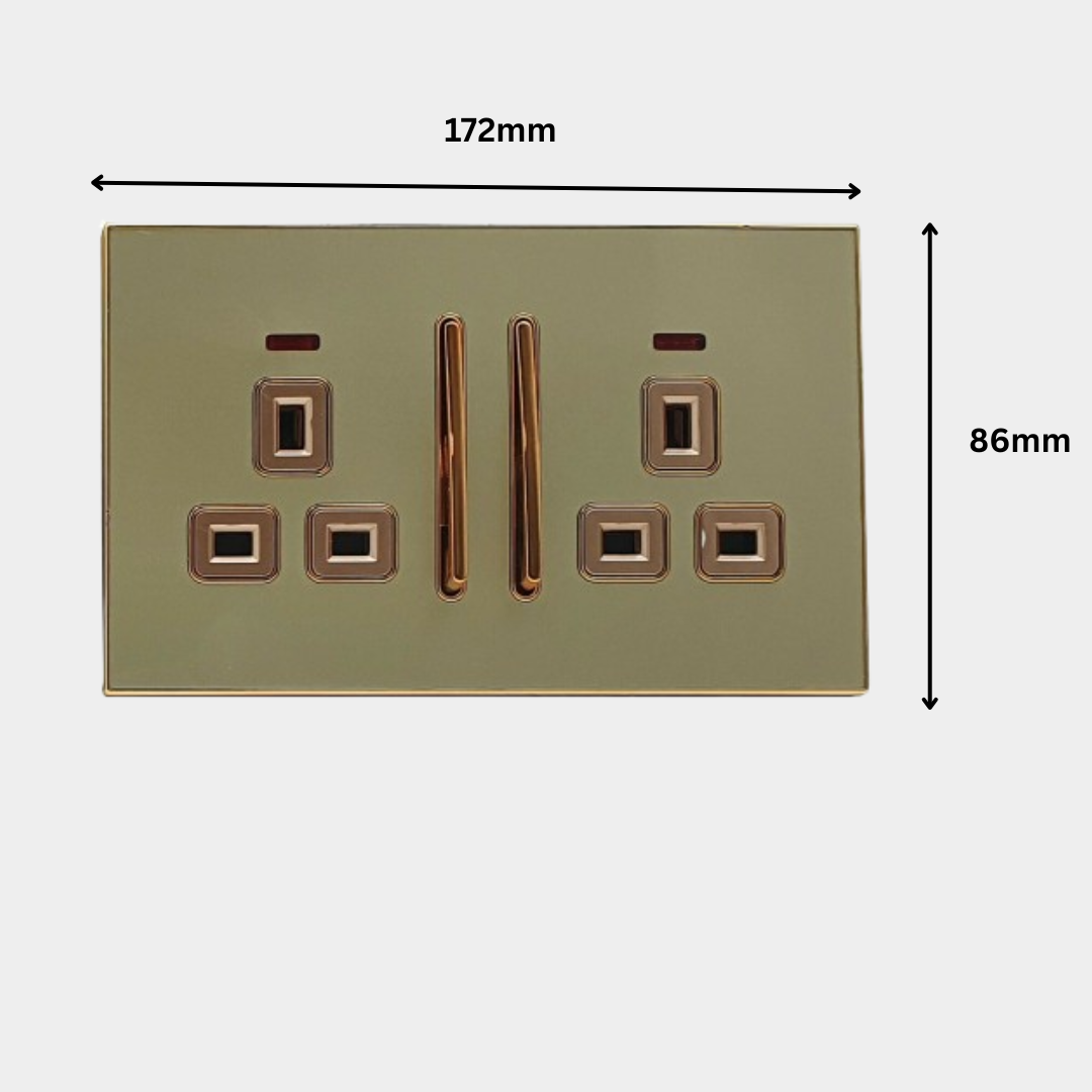 Decorative Gold Glossy Main Plug Socket