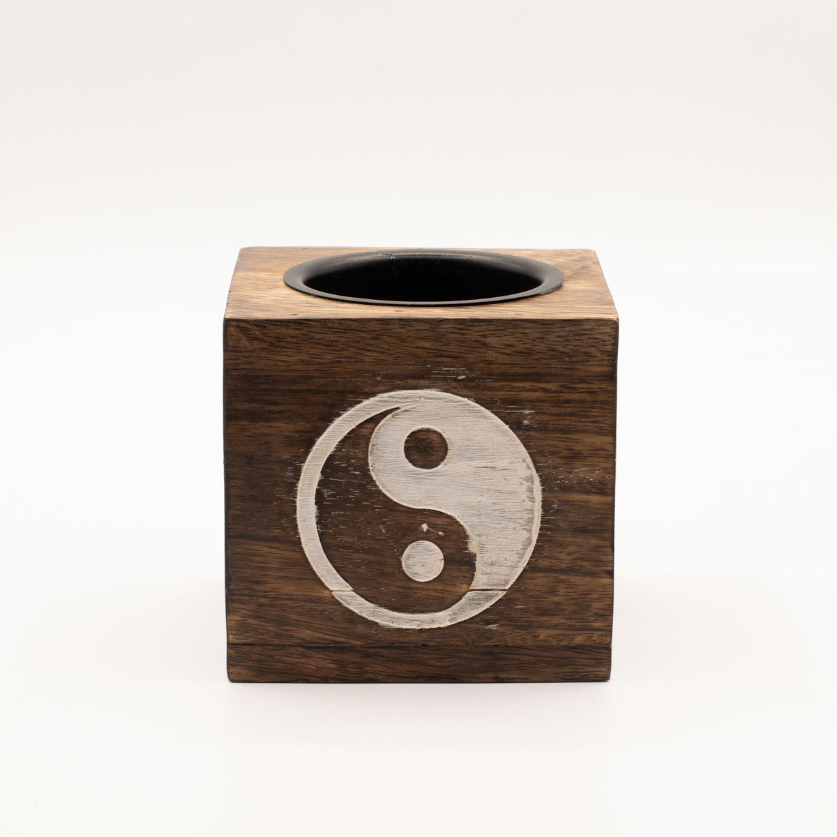 Square Wood Oil Burner - Yin Yang