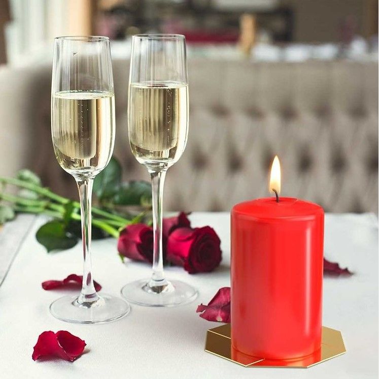 Pillar Candles Set of 4 Red - 40X60mm