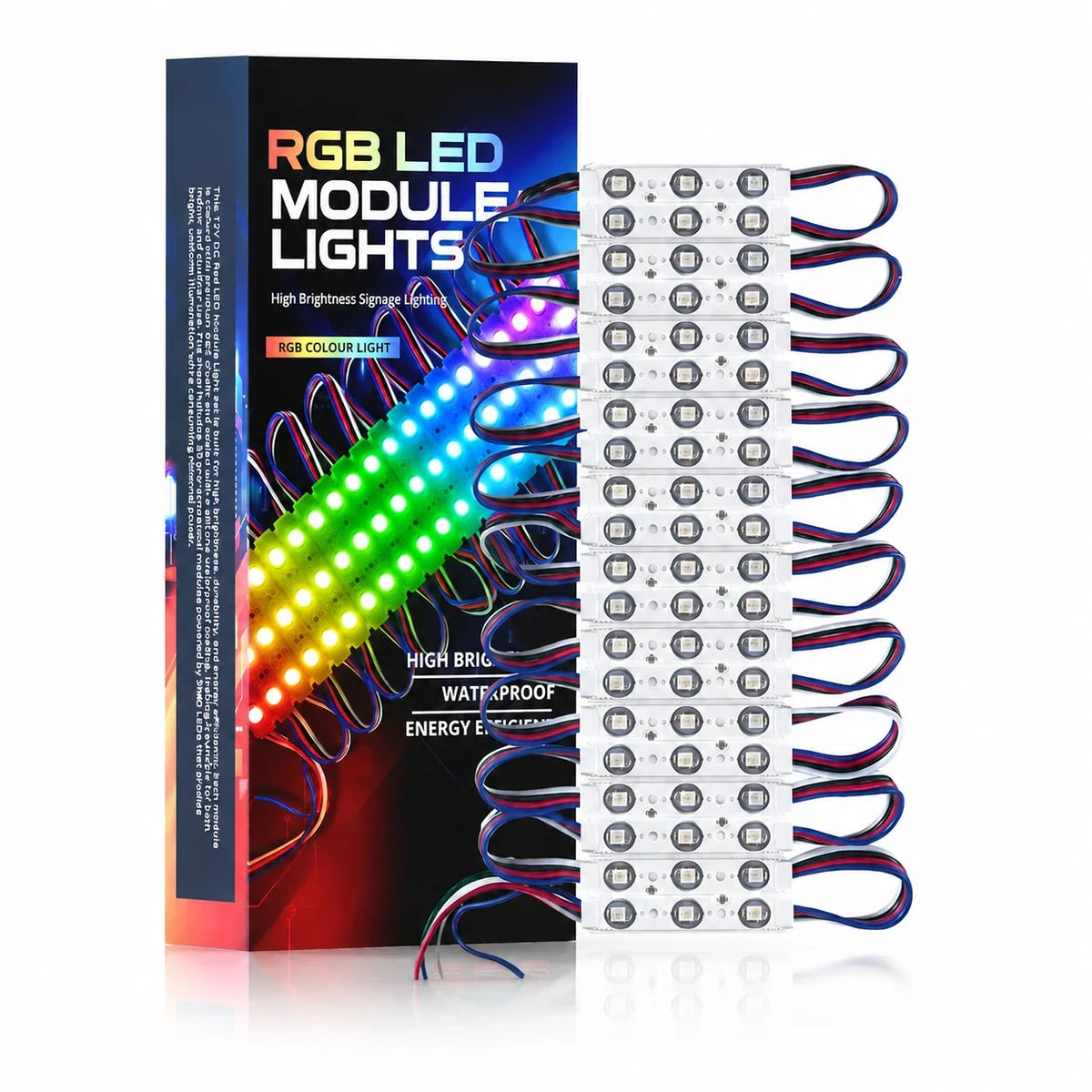 12V RGB LED Module strip Lights IP67 Waterproof - Indoor & Outdoor Use