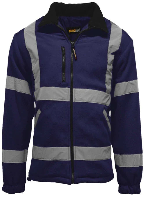 Hi Vis Fleece Jacket Mens Work wear HV022 Fleece lined