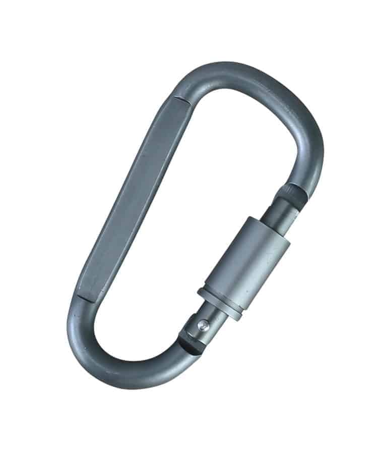 Kombat UK Locking Carabiners Gunmetal Grey - 6mm (Pair)