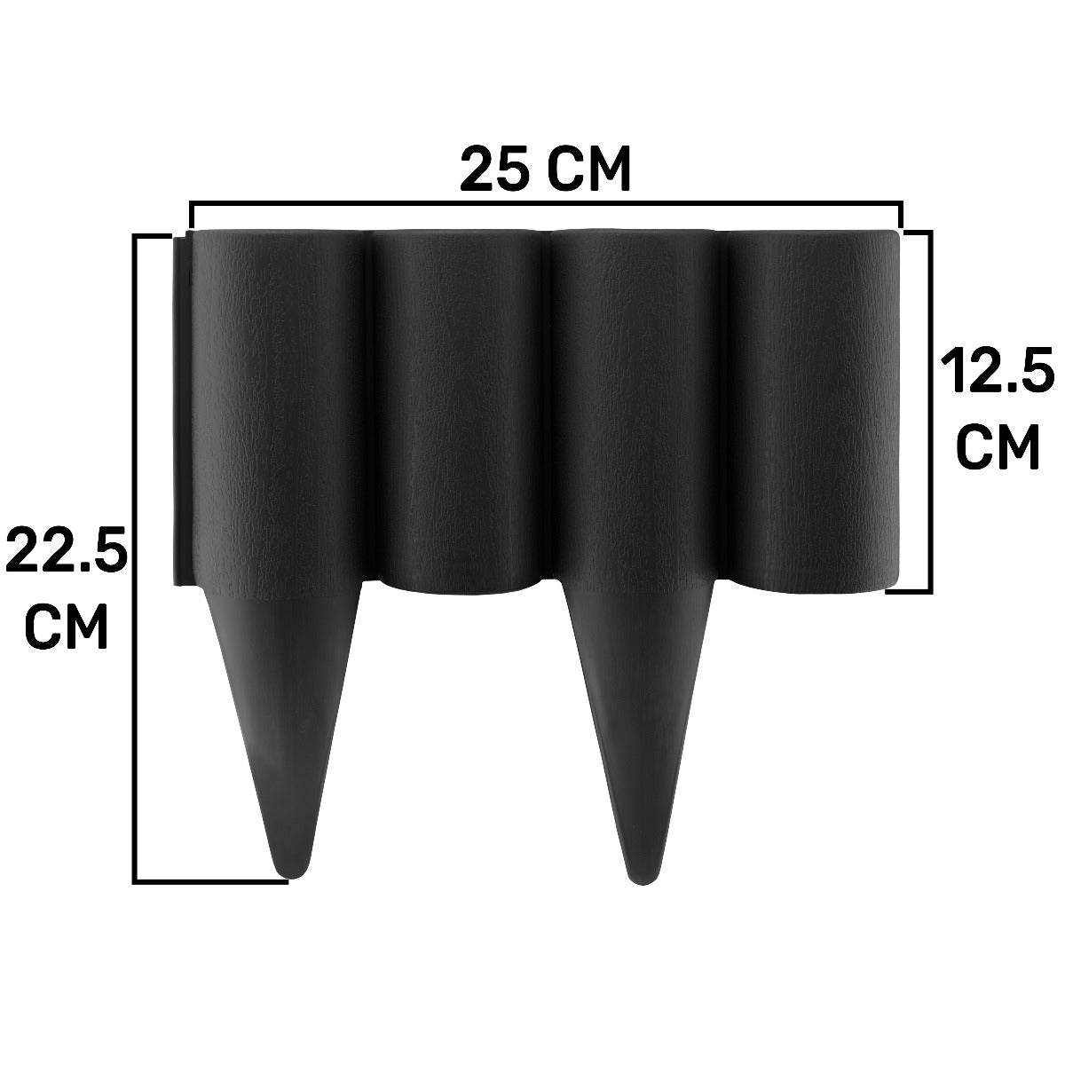 Palisade Lawn Edging Black Wood Effect - 2.5m