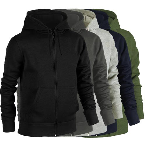 Mens Plain Zip Hoodie