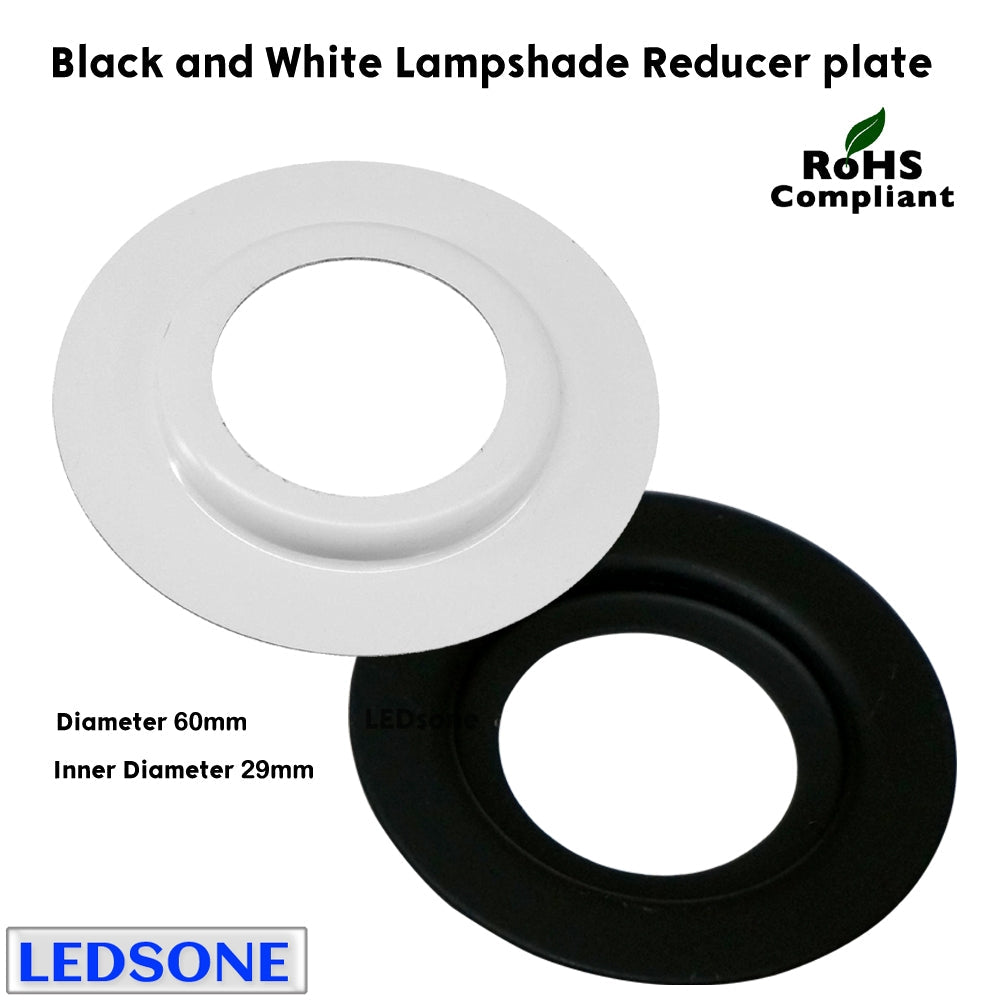 Metal Lampshade Reducer Ring Plate Light Fitting - 2 Pack