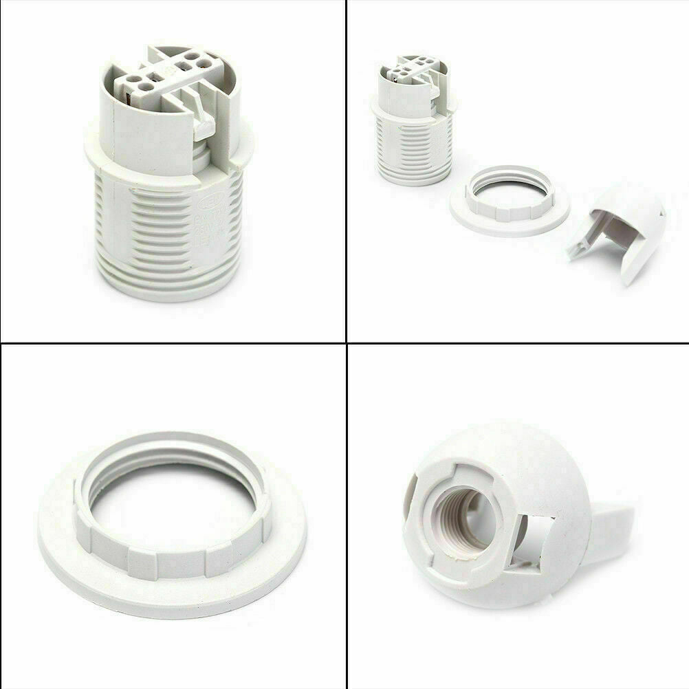 E14 Socket Bulb Holder Edison Small Screw White Plastic Lamp holder