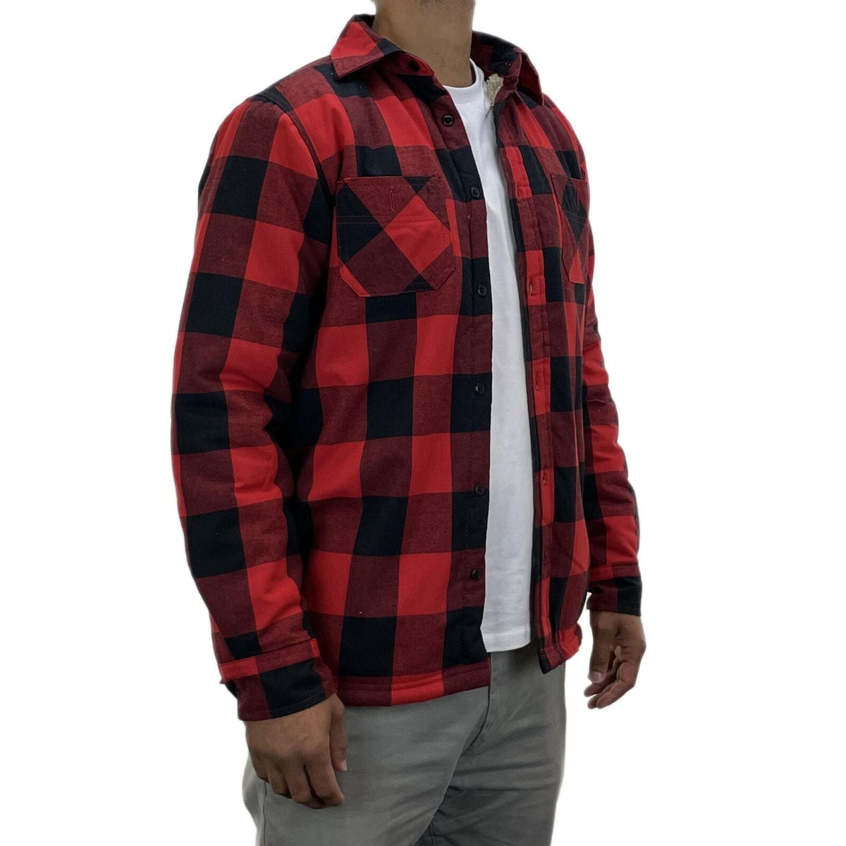Mens Sherpa Fleece Lined Work Shirt