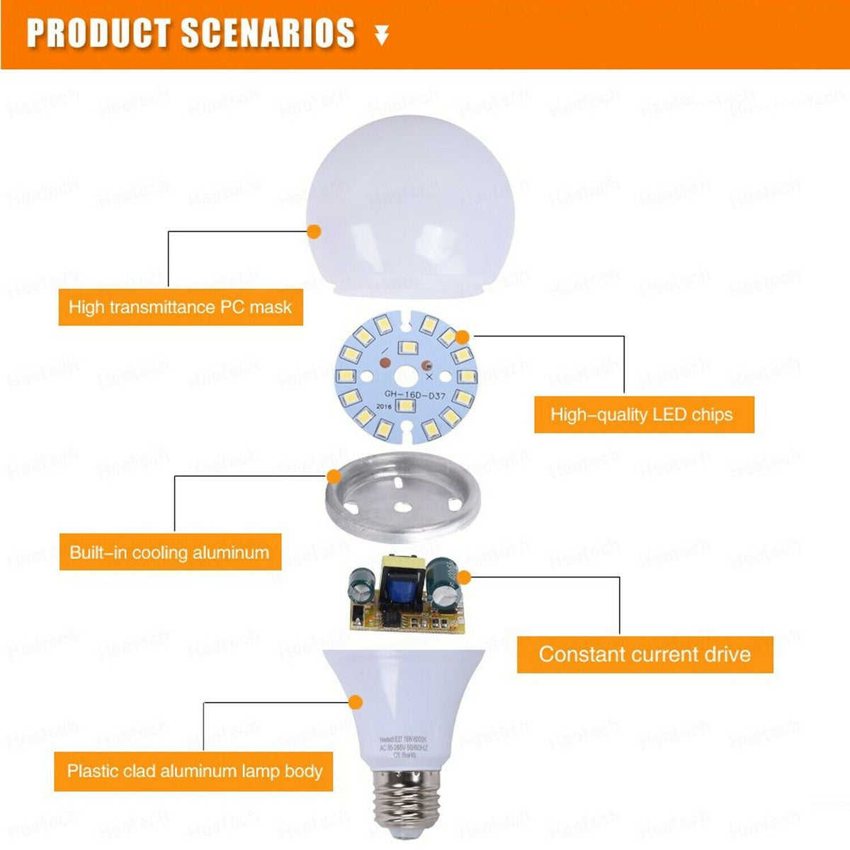 LED A60 E27 25W CoolWhite 6000K Non-Dimmable GLS Bulb (Energy Saving )