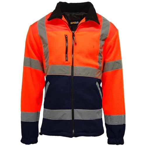 Hi Vis Fleece Jacket Mens Work wear HV022 Fleece lined