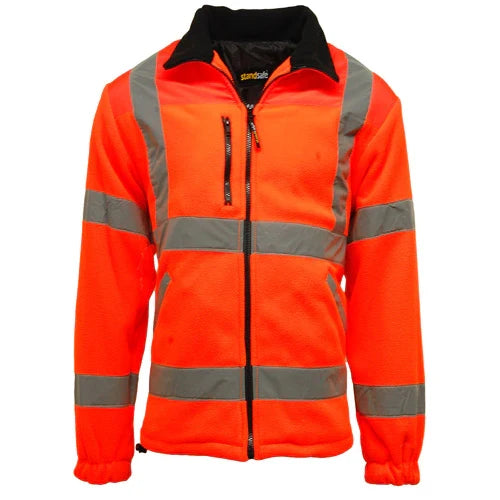 Hi Vis Fleece Jacket Mens Work wear HV022 Fleece lined