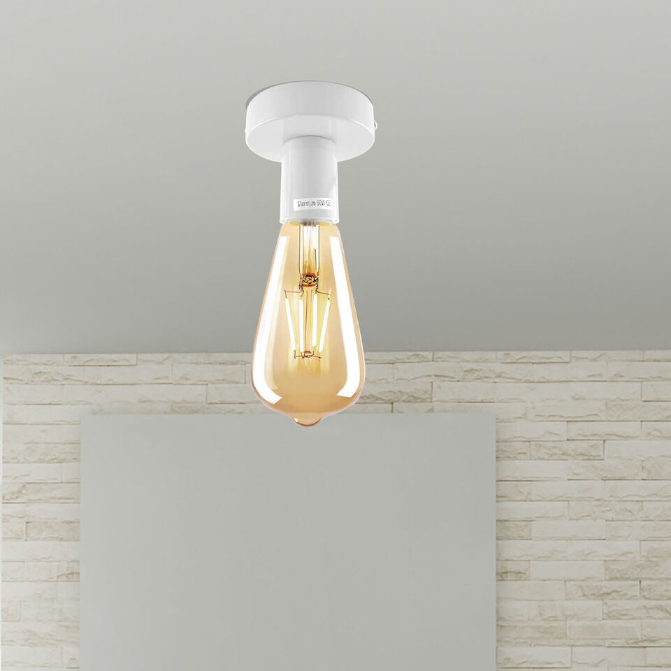 E27 Edison Screw Socket Light Bulb Holder Fitting - 6 Colour Options