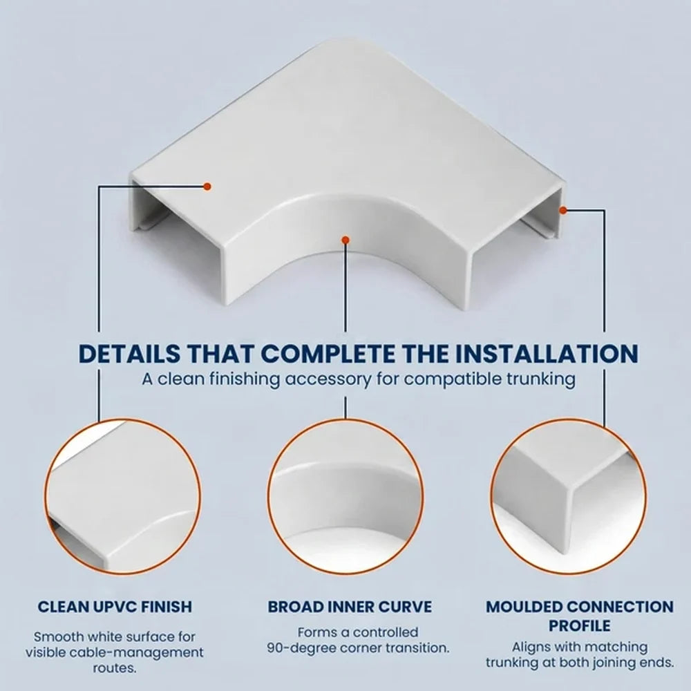 Cable Trunking Raceway Corner L Connectors x 10