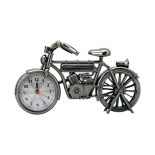 Motorcycle Shaped Retro Table Clock Metal  - 3 Colour Options