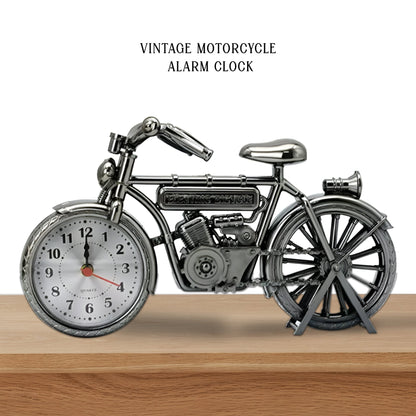 Motorcycle Shaped Retro Table Clock Metal  - 3 Colour Options