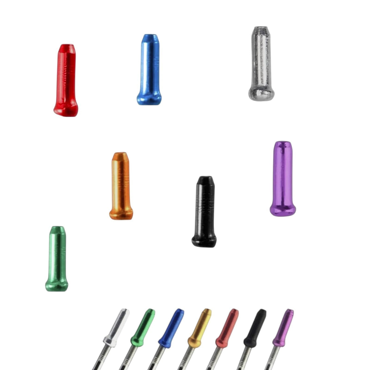 Bicycle cable ends - 7 Colour Options