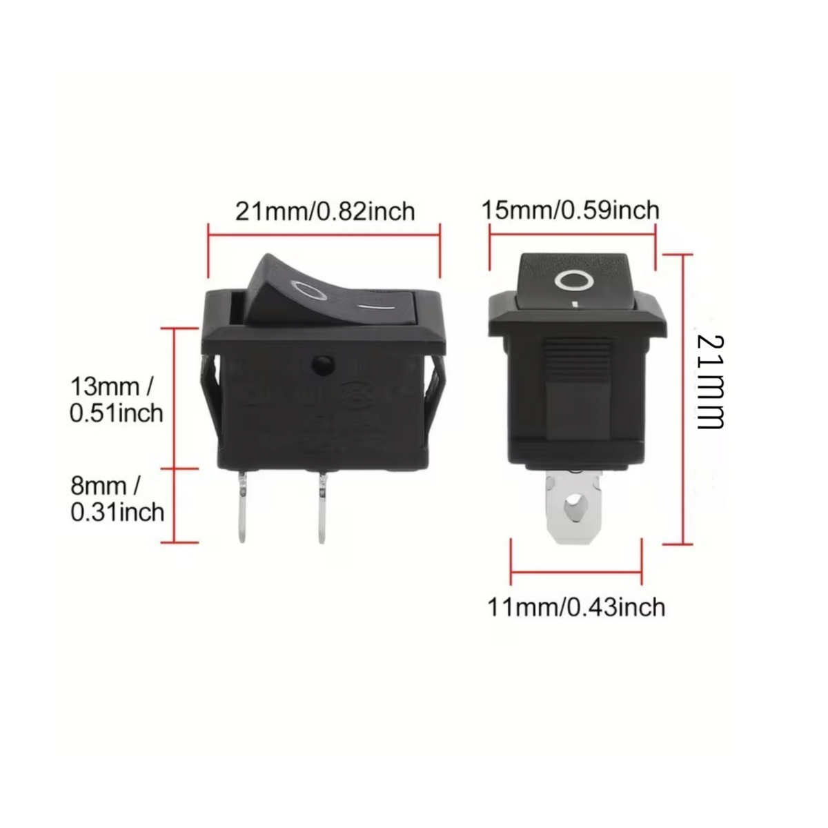 Rocker Switch 2 Position on/off sliders KCD1