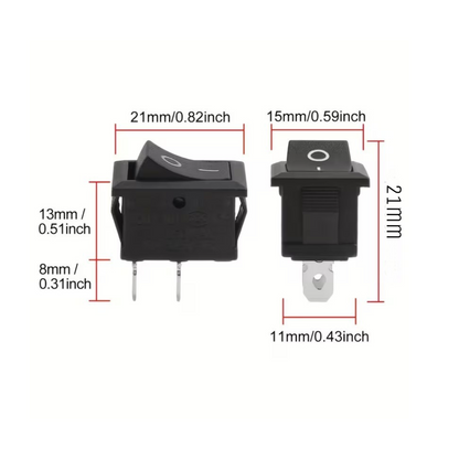 Rocker Switch 2 Position on/off sliders KCD1