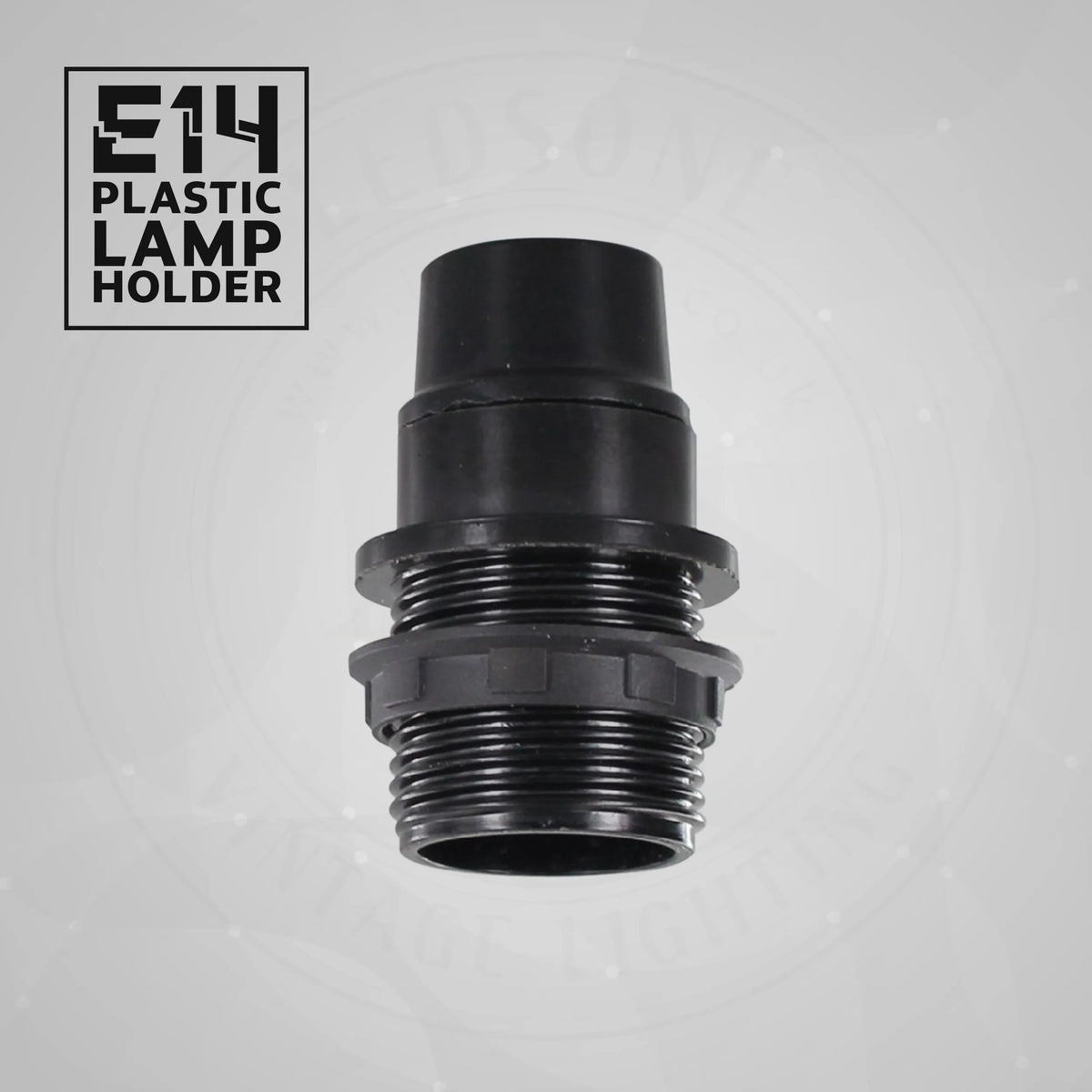 E14 Socket Bulb Holder Edison Black Plastic - Pack of 3