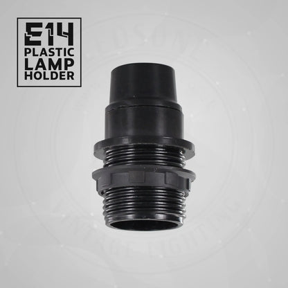 E14 Socket Bulb Holder Edison Black Plastic - Pack of 3