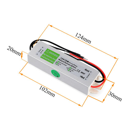 LED Power Supply Transformer DC 12V 15W -  IP67 Waterproof