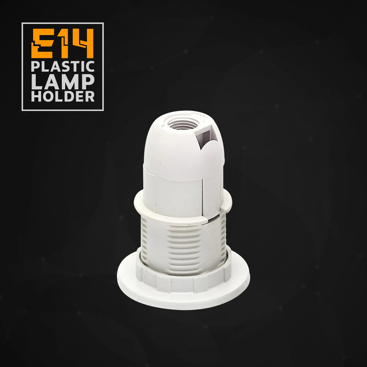 E14 Socket Bulb Holder Edison White Plastic - Pack of 3