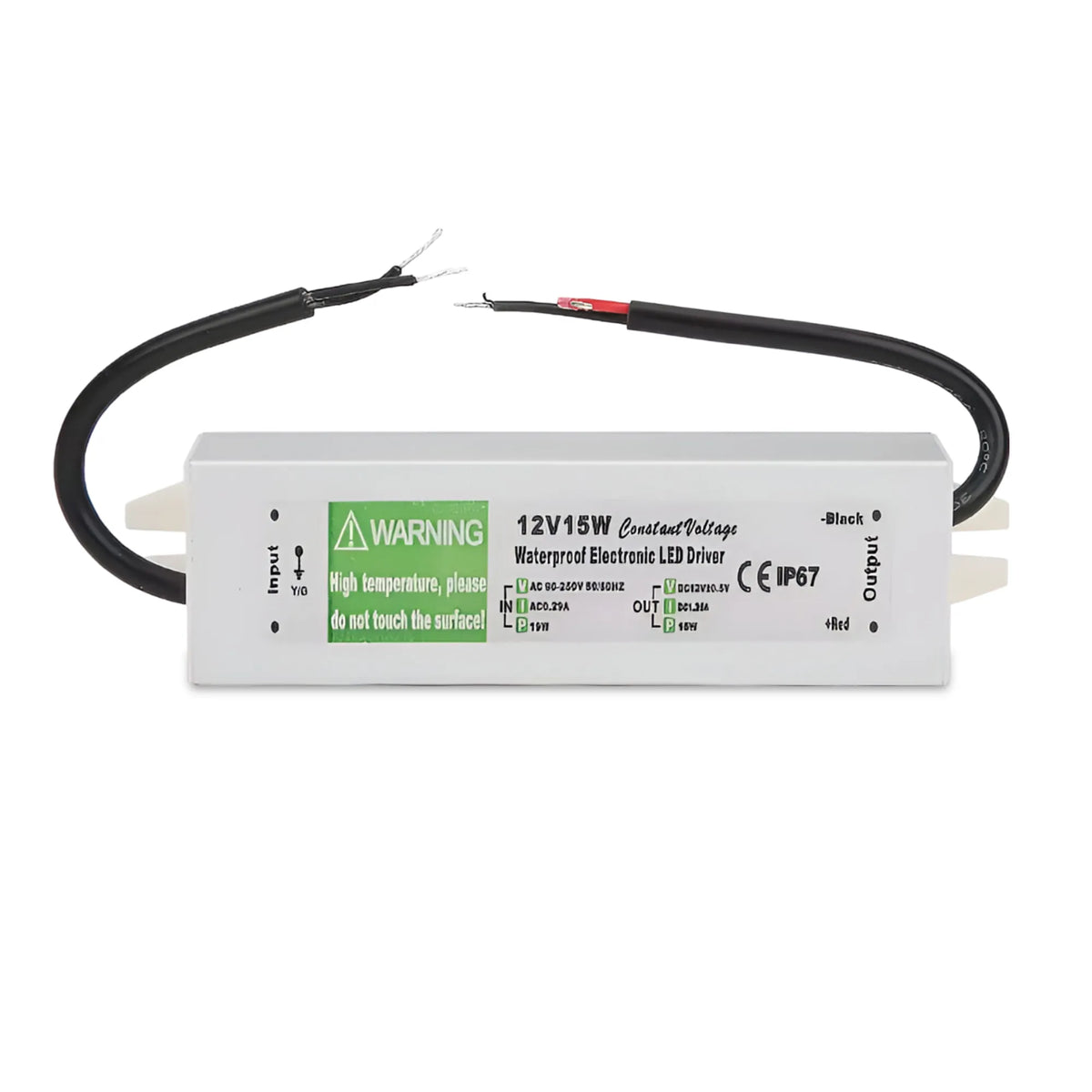 LED Power Supply Transformer DC 12V 15W -  IP67 Waterproof