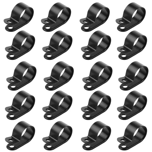 Black P Clips 20mm Diameter Plastic Pipe Clamp for Cable Conduit