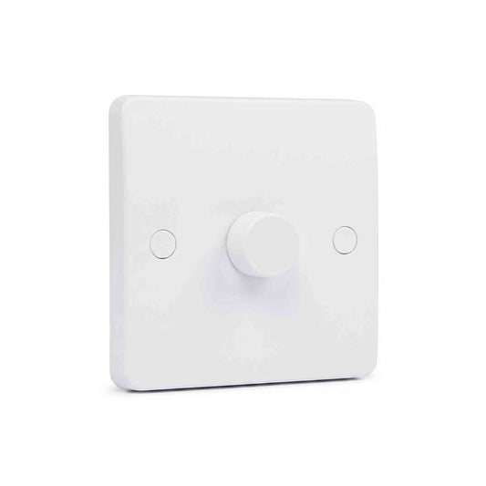LED Dimmer Switch 1 Gang 2 Way White 5-100W Rotary