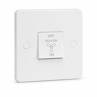 10A 3 Pole Fan Isolator Switch White 250V AC 86mm