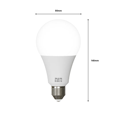 LED E27 A60 18W Warm White 2700K Non-Dimmable Bulb