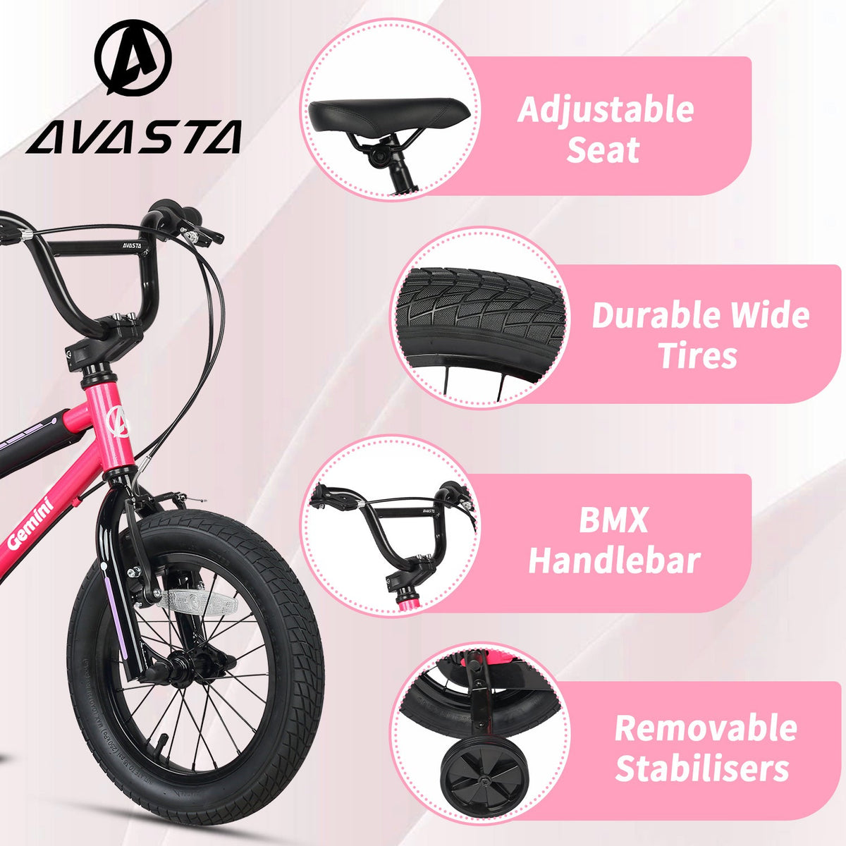 Glerc 16" BMX Style Kids Bike for 4 - 7 Years Old Kids - 7 Colour Options