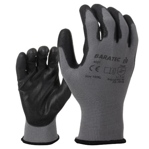 12 x protective work gloves Baratec Protective Nitrile Coated Grip Glove with Elastic Wrist