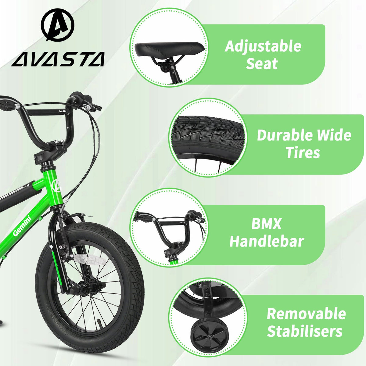 Glerc 16" BMX Style Kids Bike for 4 - 7 Years Old Kids - 7 Colour Options