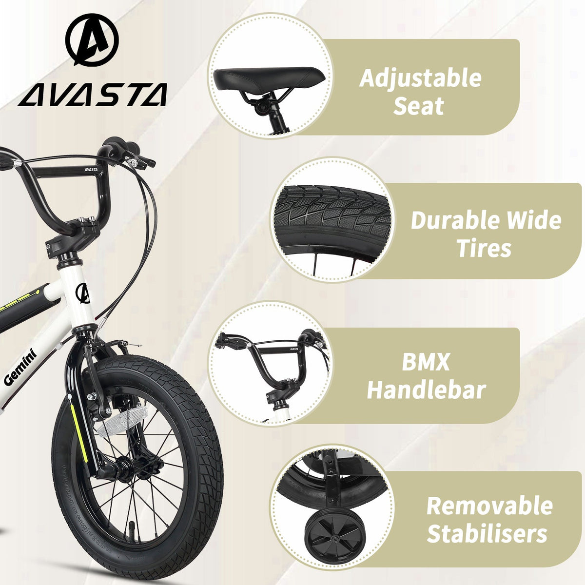 Glerc 16" BMX Style Kids Bike for 4 - 7 Years Old Kids - 7 Colour Options