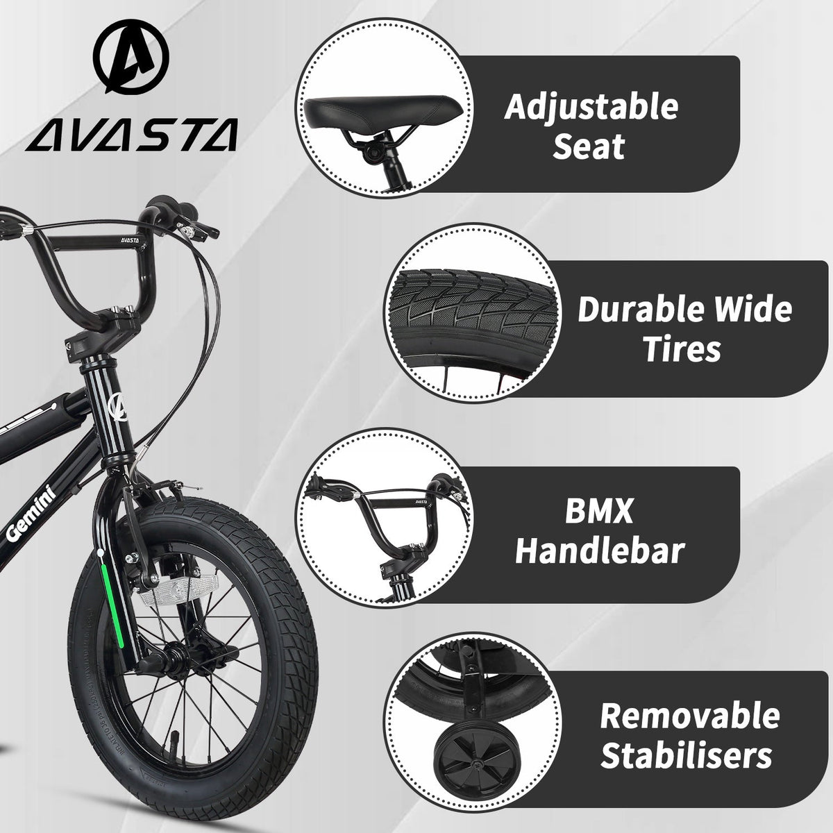 Glerc 16" BMX Style Kids Bike for 4 - 7 Years Old Kids - 7 Colour Options