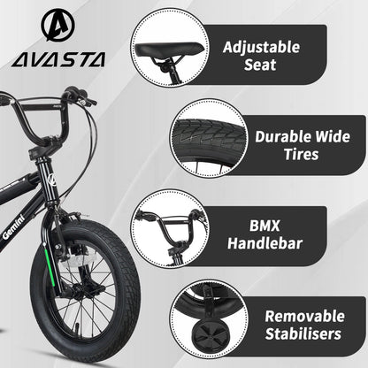 Glerc 16" BMX Style Kids Bike for 4 - 7 Years Old Kids - 7 Colour Options