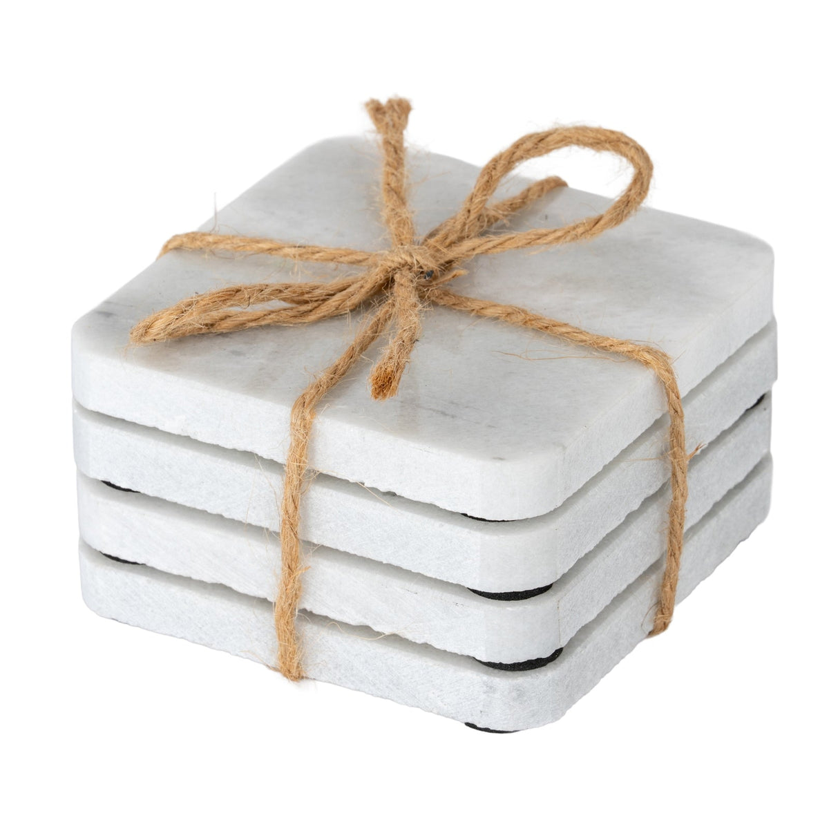 Set of Four Square Marble Coasters