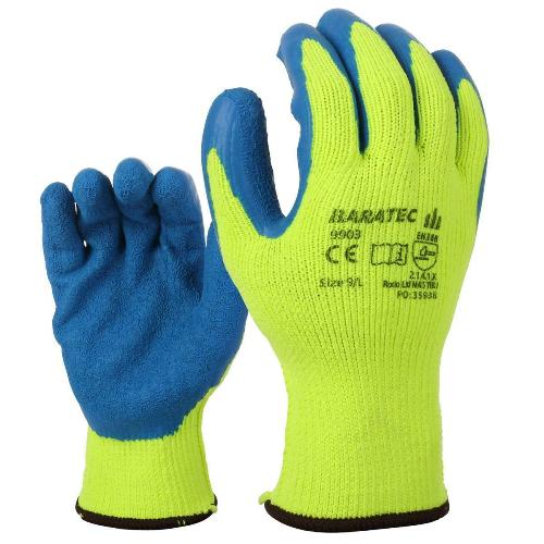 Baratec Workwear Protective Gloves  Thermal Gripper 12 pack yellow/blue
