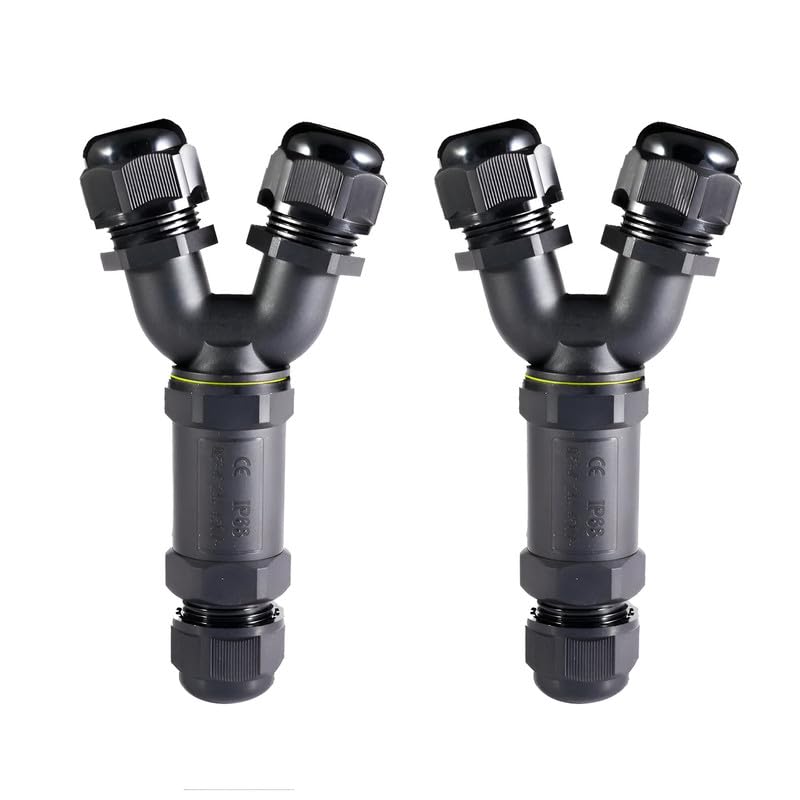 2 Way Waterproof Junction Box Electrical Y Connector~6416 - Pack of 2