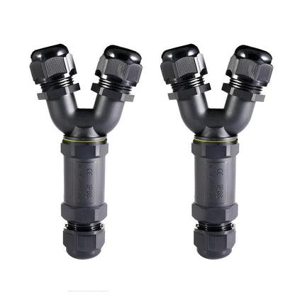 2 Way Waterproof Junction Box Electrical Y Connector~6416 - Pack of 2