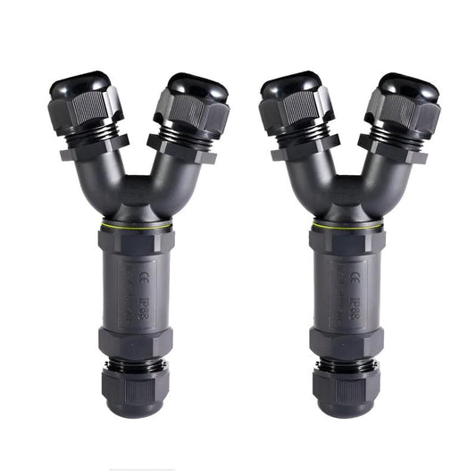 2 Way Waterproof Junction Box Electrical Y Connector~6416 - Pack of 2