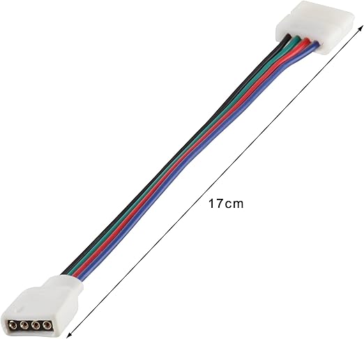 1x LED Strip Light Connector 4Pin Clip To 4 Pin Clip