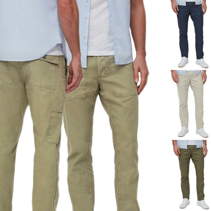 Mens Linen Blend Trousers Straight fit