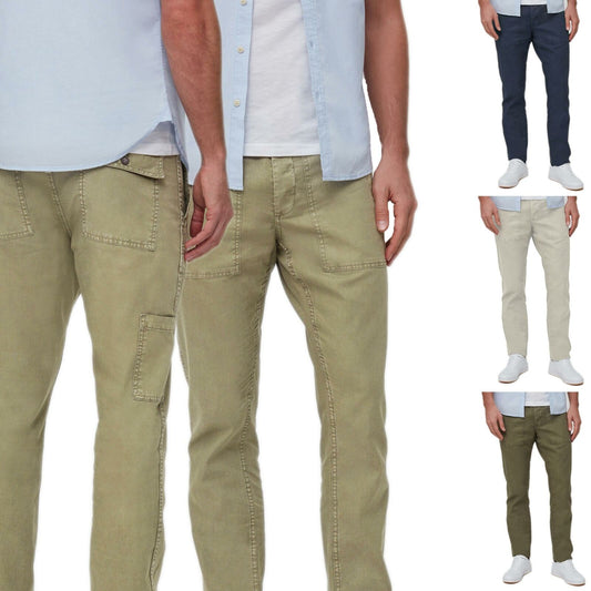 Mens Linen Blend Trousers Straight fit