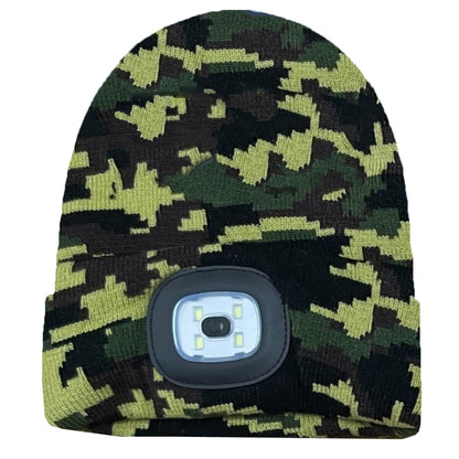 Kids Unisex Winter Beanie Hat with Removable LED Lights