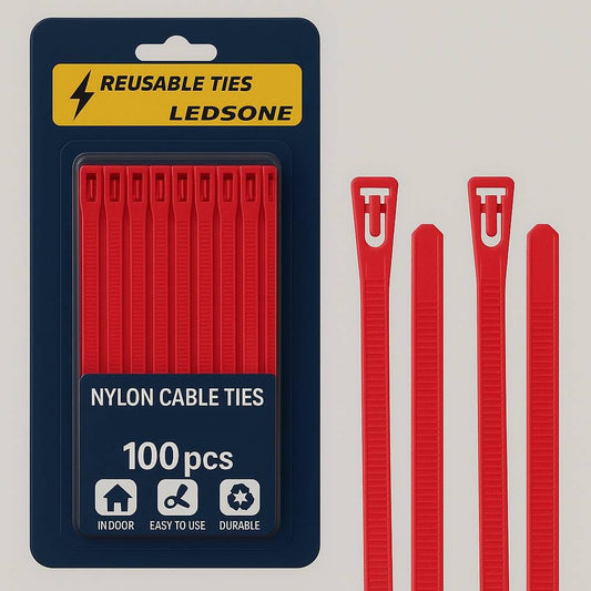 100x Reusable Cable Ties 150 x 3.6 mm - 4 Colour Options