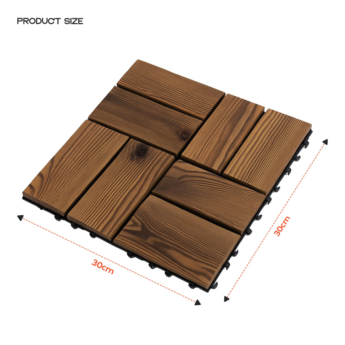 Composite Decking Tiles 30cm - Wooden Look