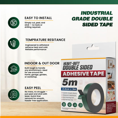 Black Foam Double Sided Tape 2.4cm x 5m High Tack