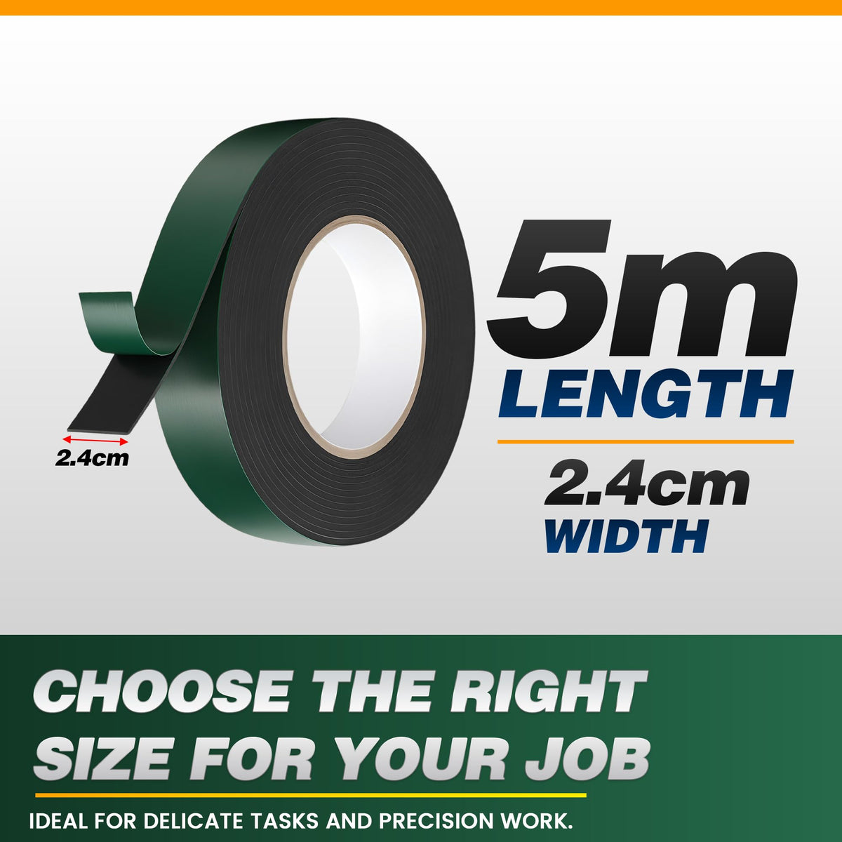 Black Foam Double Sided Tape 2.4cm x 5m High Tack