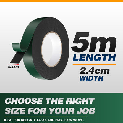 Black Foam Double Sided Tape 2.4cm x 5m High Tack
